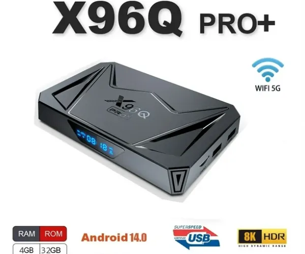 Android 14 X96Q PRO Allwinner H728 4GB Ram 32GB Rom BT5 3D Wifi6 2.4G/5G Octa-Core 8K